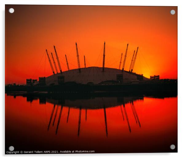 O2 Arena (Millennium Dome) at sunrise, Greenwich, London Acrylic by Geraint Tellem ARPS
