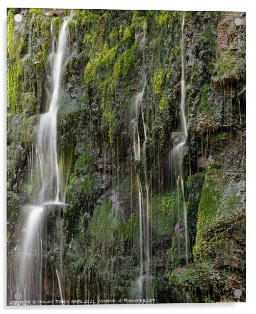 Sgwd Isaf Clun Gwyn waterfall, Ystradfellte, Brecon Beacons Wales Acrylic by Geraint Tellem ARPS