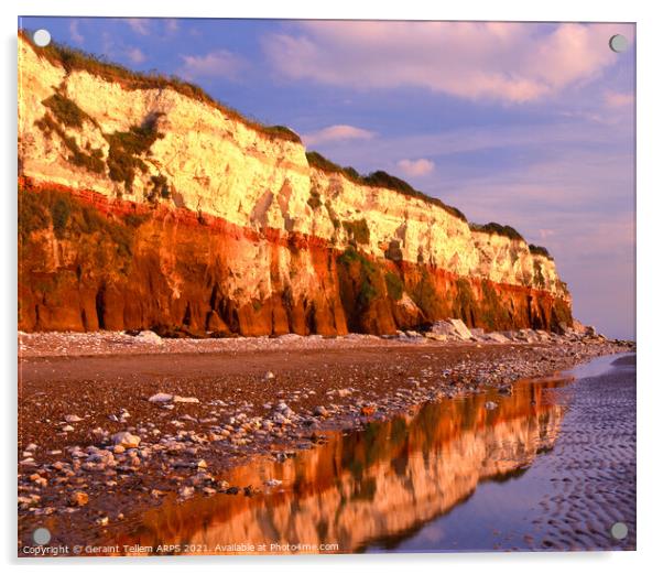 Coloured cliffs, Hunstanton, Norfolk, England, UK Acrylic by Geraint Tellem ARPS