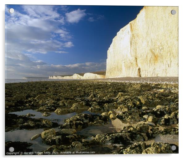 Seven Sisters from Birling Gap, East Sussex, England, UK Acrylic by Geraint Tellem ARPS