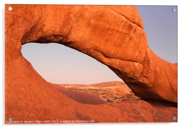 Granite rock arch, Spitzkoppe, Namibia, Africa Acrylic by Geraint Tellem ARPS
