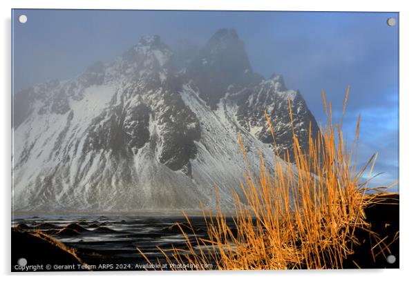 Vestrahorn mountain near Hofn, South East Iceland Acrylic by Geraint Tellem ARPS