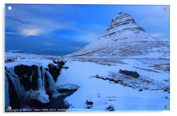 Mount Kirkjufell, Snafellsnes Peninsula, Western Iceland Acrylic by Geraint Tellem ARPS