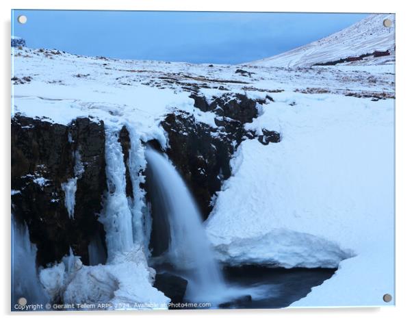 Waterfall, Snafellsnes Peninsula, Western Iceland Acrylic by Geraint Tellem ARPS
