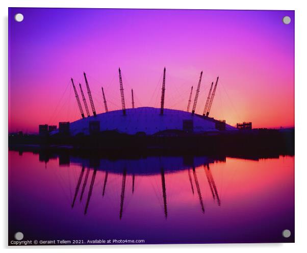 O2 Arena, Greenwich, London Acrylic by Geraint Tellem ARPS
