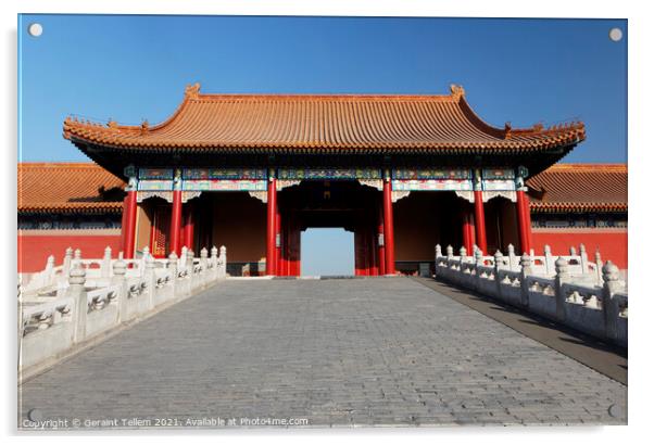 Entrance to Forbidden City, Beijing, China Acrylic by Geraint Tellem ARPS