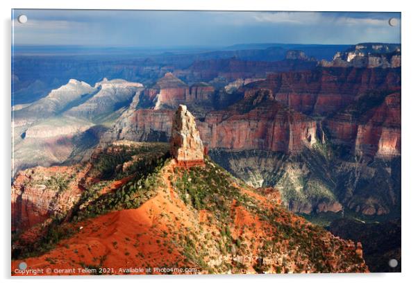 Mount Hayden from Point Imperial, north rim, Grand Canyon, Arizona, USA Acrylic by Geraint Tellem ARPS