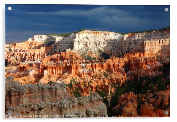 Looking towards Inspiration Point from near Sunrise Point, Bryce Canyon, Utah, USA Acrylic by Geraint Tellem ARPS