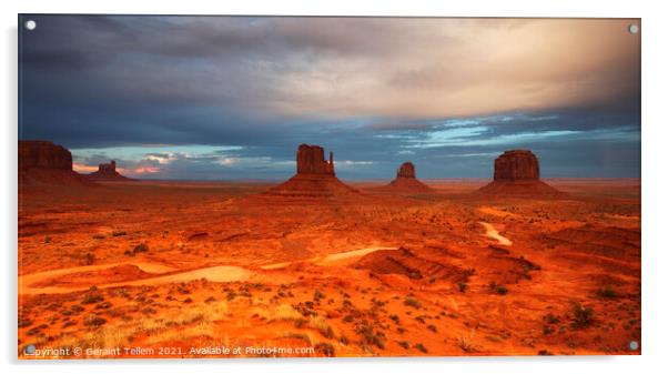 Evening light over Monument Valley, Navajo Tribal Park, USA Acrylic by Geraint Tellem ARPS
