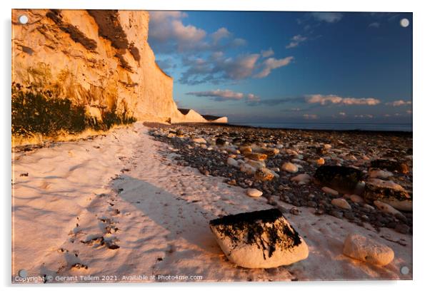 Late afternoon light, The Seven Sisters and Birling Gap, East Sussex, England, UK Acrylic by Geraint Tellem ARPS