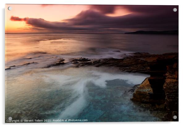 Midsummer twilight from Kame of Hoy, Hoy,  Orkney Islands Acrylic by Geraint Tellem ARPS