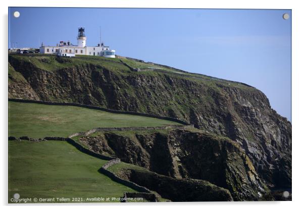 Sumburgh Head and Lighthouse, Mainland, Shetland, Scotland Acrylic by Geraint Tellem ARPS