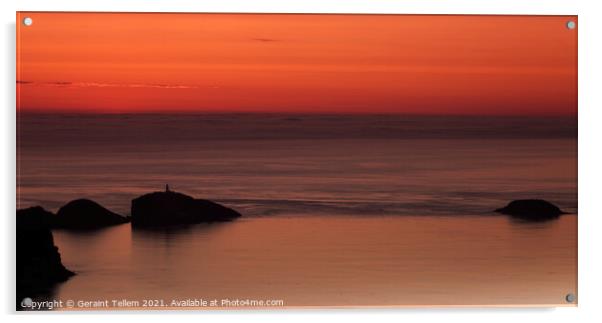 Muckle Flugga island at sunset, Unst, Shetland, Scotland Acrylic by Geraint Tellem ARPS