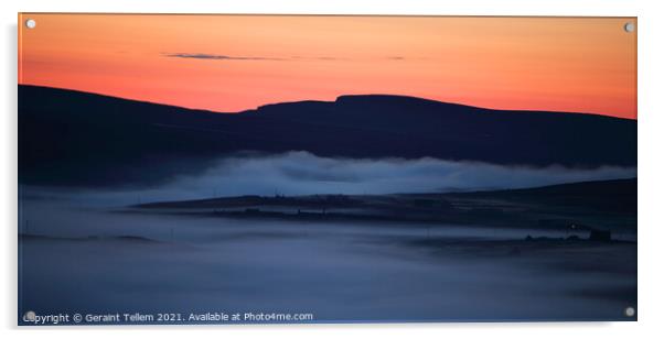 Midnight twilight and mist in mid-summer, Unst, Shetland Islands, Scotland Acrylic by Geraint Tellem ARPS