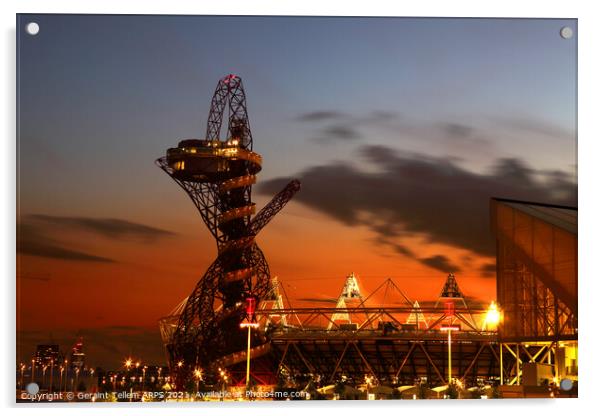 Arcelor Mital Orbit sculpture and Olympic Stadium, London, UK Acrylic by Geraint Tellem ARPS