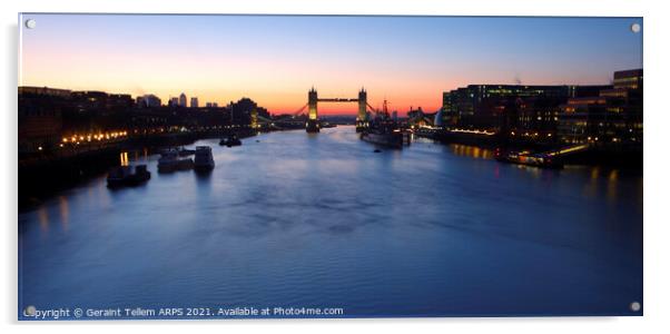 Tower Bridge and River Thames at dawn, London, UK Acrylic by Geraint Tellem ARPS