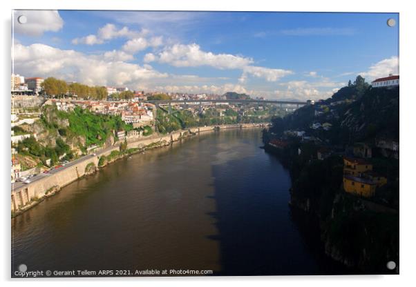 Douro River and Central Porto from Ponte D. Luis, Portugal Acrylic by Geraint Tellem ARPS