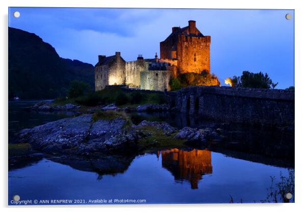 Eilean Donan Castle Acrylic by ANN RENFREW