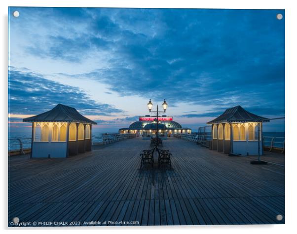 Cromer pier board walk 924  Acrylic by PHILIP CHALK