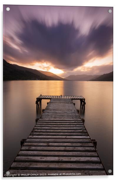 Loch Earn sunset 976 Acrylic by PHILIP CHALK