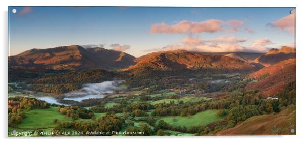 Loughrigg fell in the lake district Cumbria  1018 Acrylic by PHILIP CHALK