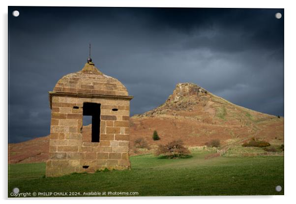 Roseberry topping mood 1073 Acrylic by PHILIP CHALK