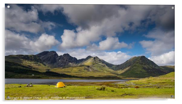 Yellow tent on the Isle of Skye 34 Acrylic by PHILIP CHALK