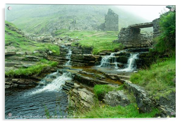 Gunnerside Gill lead mine in the Yorkshire dales 49 Acrylic by PHILIP CHALK