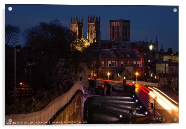 York minster from the bar walls 147 Acrylic by PHILIP CHALK