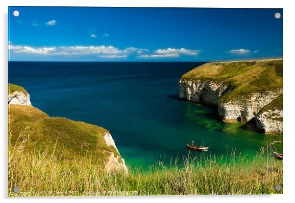 Flamborough north landing on the Yorkshire east coast 159 Acrylic by PHILIP CHALK