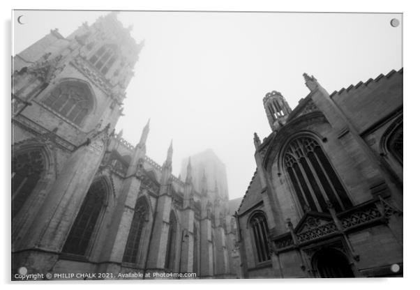 York minster in the mist 269 Acrylic by PHILIP CHALK