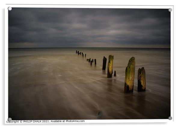 sandsend Groin's near Whitby 307 Acrylic by PHILIP CHALK