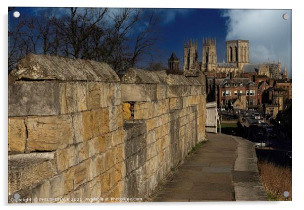 York minster from the bar walls 348  Acrylic by PHILIP CHALK