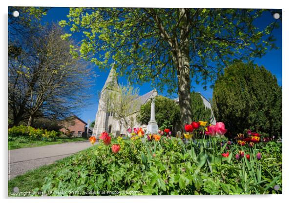 All saints church Huntington York in spring time. 363  Acrylic by PHILIP CHALK