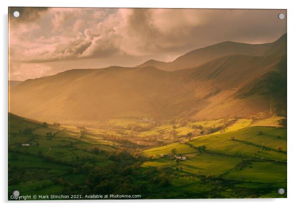 Catbells Sunset Acrylic by Mark Stinchon