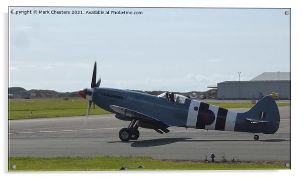 Supermarine Spitfire Take Off Acrylic by Mark Chesters