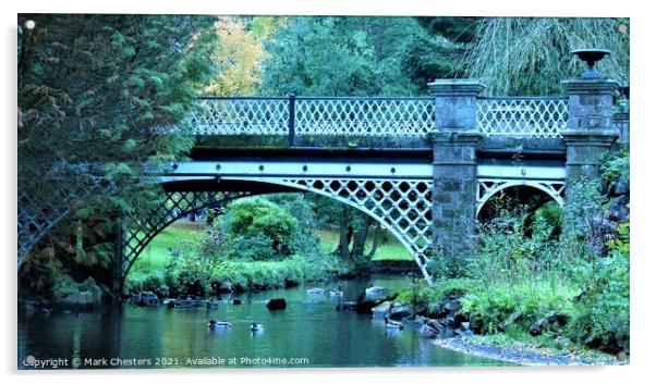 Tranquil Buxton Bridge Acrylic by Mark Chesters