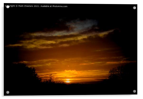 Majestic Sunset over Staffordshire Acrylic by Mark Chesters