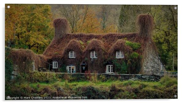 Enchanting Autumn Tea House Acrylic by Mark Chesters