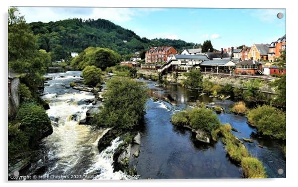 The Majestic Llangollen River Dee Acrylic by Mark Chesters