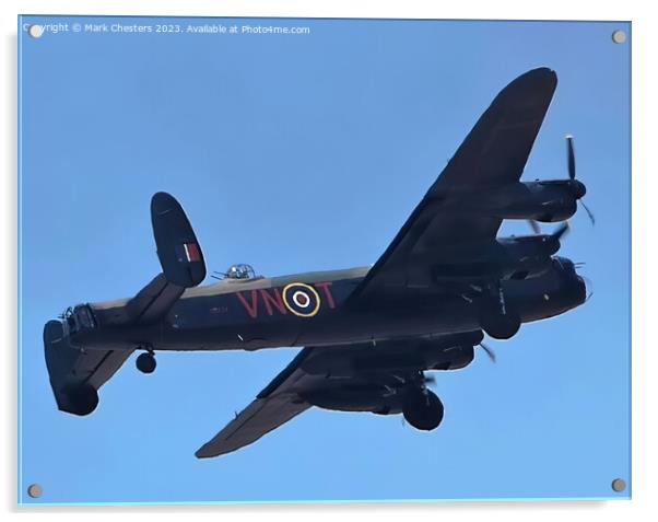 Avro Lancaster flying over Southport 3 Acrylic by Mark Chesters
