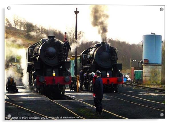 The Majestic Steam Trains of Cheddleton Station Acrylic by Mark Chesters