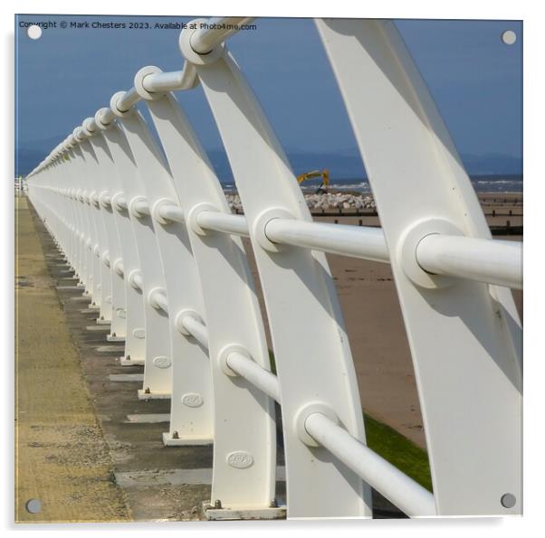 Rhyl promenade railings Acrylic by Mark Chesters