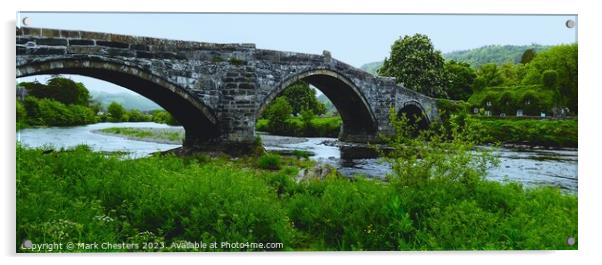 Pont Fawr bridge Llanrwst Acrylic by Mark Chesters