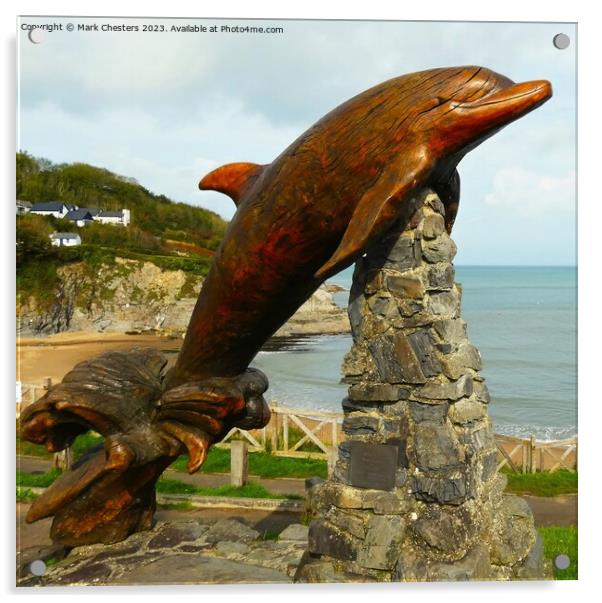 Aberporth dolphin sculpture 1 Acrylic by Mark Chesters