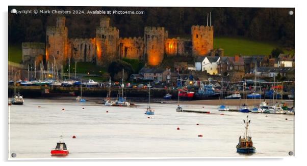 Conwy Castle at dusk Acrylic by Mark Chesters