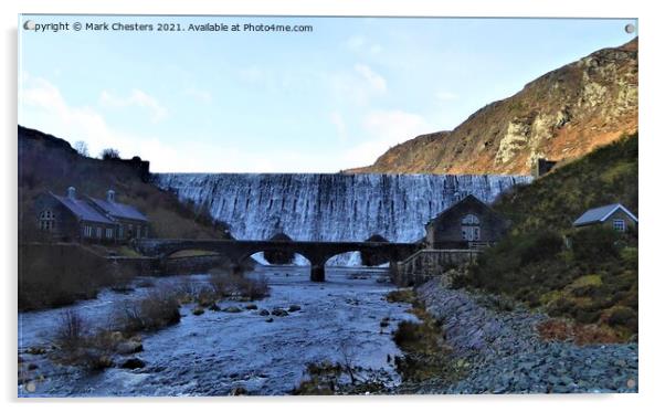 Caban coch dam, Elan valley  Acrylic by Mark Chesters