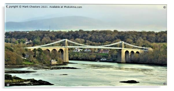 Menai Suspension Bridge Acrylic by Mark Chesters