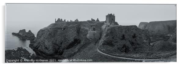 Dunnottar Castle Panorama mono Acrylic by Anthony McGeever