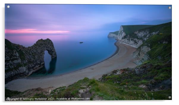 Durdle Door Sunset  Acrylic by Anthony McGeever